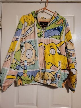 Nickelodeon Rugrats Cartoon Print Windbreaker Jacket - Multi Yellow